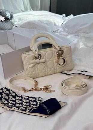 Dior lady d-joy bag milk with gold