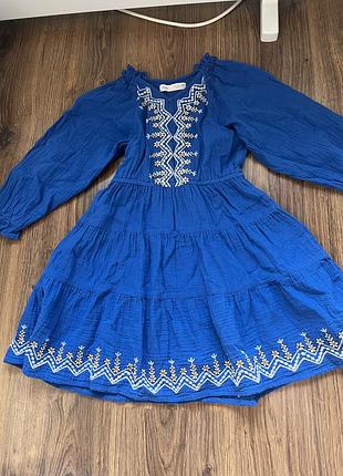 Сукня вишивка муслін zara 7