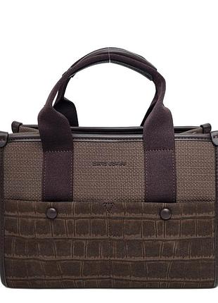 Красива сумка екошкіра коричневий арт.cm8633 d.brown davidjones французька