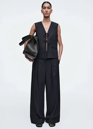 Брюки женские cos relaxed linen wide-leg trousers / 36