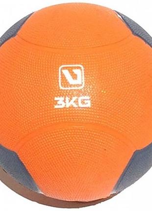 Медбол (медичний м'яч) liveup medicine ball 3кг (216мм) orange/grey