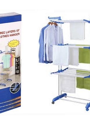 Сушилка для белья большая garment rack двойная 110-3 (6)
