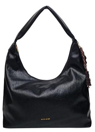 Мягкая сумка-мешок экокожа черный арт.cm8691 black davidjones франція