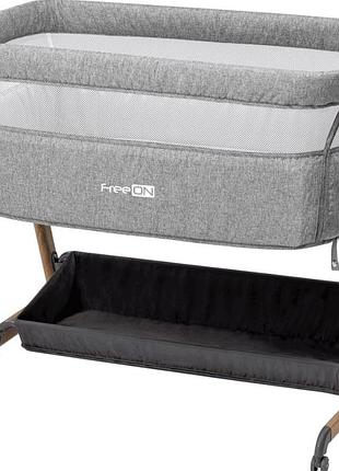 Кроватка для ребенка приставная freeon bliss, grey