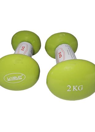 Гантелі вінілові пара liveup vinyl dumbbell egg head