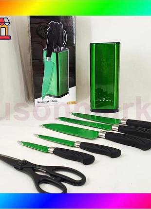 Bs набір ножів edenberg best mix eb-11027 7 предметів green bas77/n