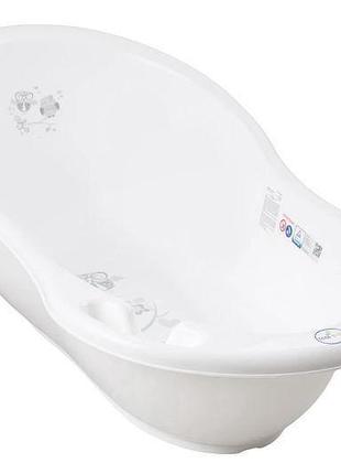 Ванночка со сливом 86 см so-004-odp| yw-103 "сова" белая tega