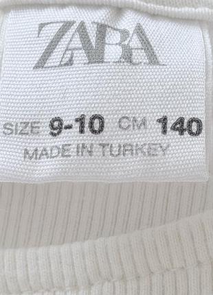 Біла кофта в рубчик зі стразами для дівчинки zara 3