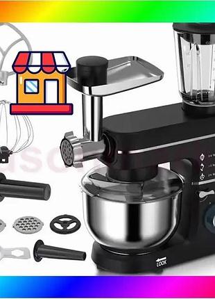 Bs кухонний комбайн domotec best mix ms-6676b 5в1 10л 1400вт міксер/м'ясорубка, стаціонарний планетарн bas77/n
