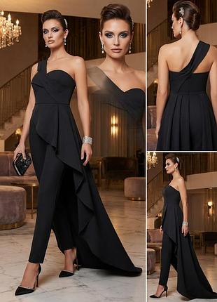 Вечерний комбинезон coast fashion lux с асимметричным шлейфом, новый, размер xl