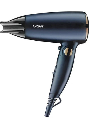 Фен для волос дорожный со сложной ручкой vgr v-439 1600 вт черный