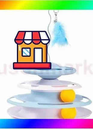 Bs игрушка трек для best mix котика, котенок с шариками и трекбол пером. цвет: синий bas77/n