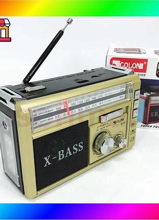 Bs радіоприймач портативне радіо best mix golon rx-381 акумуляторний ретро стовпчик usb sd mp3 fm. кол bas77/n