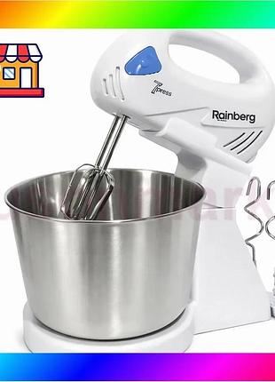 Bs стационарный электрический миксер best mix с чашей rainberg rb-1006 500w с насадками для затворения bas77/n