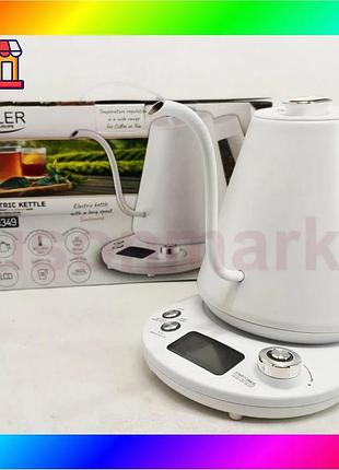 Bs електрочайник adler ad best mix 1349 1л 900вт gooseneck з точним контролем температури white bas77/n
