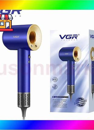 Bs фен професійний vgr best mix v-445 blue, 3 рівні обдування, 4 рівні температури, 1600 вт bas77/n