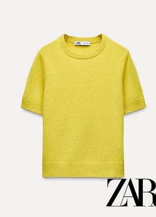 Яскравий шерстяний топ zara / жовтий