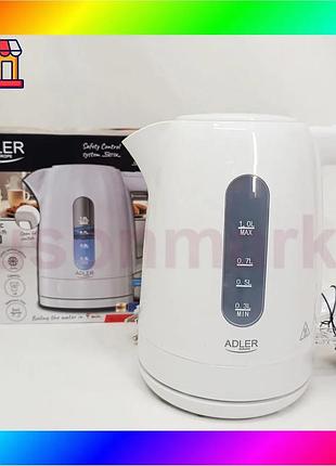 Bs електрочайник adler ad best mix 1л 2200вт white bas77/n