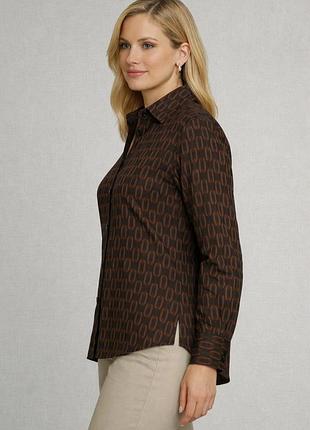 ✨ премиальная блуза рубашка foxcroft wrinkle free шоколадного цвета • новая, р. м