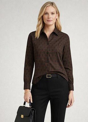 ✨ премиальная блуза рубашка foxcroft wrinkle free шоколадного цвета • новая, р. м