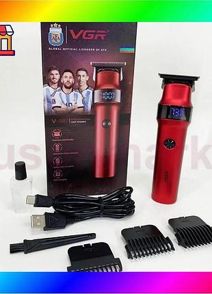 Bs машинка для стрижки best mix волосся vgr v-987 red, бритва триммер для чоловіків bas77/n