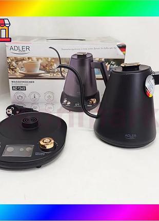 Bs електрочайник adler ad best mix 1349 1л 900вт gooseneck з точним контролем температури black bas77/n