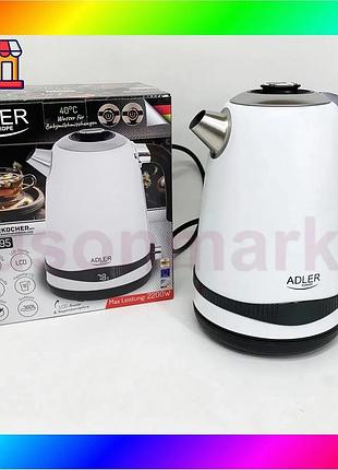 Bs чайник металевий adler best mix ad 1295w 1.7л 1850вт електричний з терморегулятором 40-100 °с white bas77/n