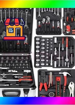 Bs професійний набір інструментів best mix tools set krafftec у валізі з тріскачкою із 408 предметів bas77/n