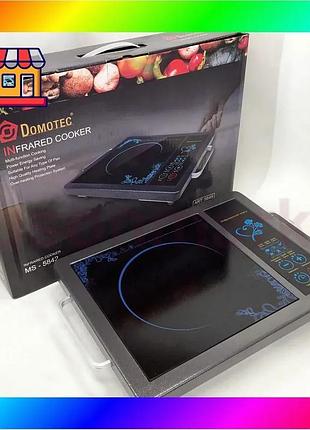 Bs плита інфрачервона domotec best mix ms-5842 на 1 конфорку, потужна настільна електроплита, індукцій bas77/n