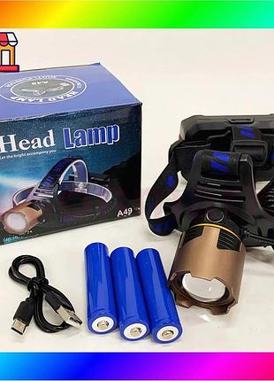 Bs фонарь налобный a49-tg best mix 3x18650 bas77/n