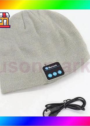 Bs портативна колонка шапки best mix з bluetooth навушниками sps hat bt true. колір: сірий bas77/n