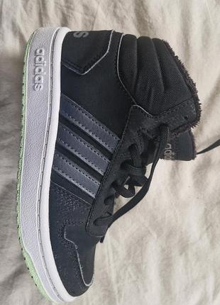 Чорні високі кросівки (хайтопи) adidas hoops mid 2.0 розмір 30