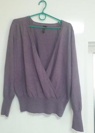 Bellissima
42/xl/50
хлопковый женский джемпер на запах лавандового цвета
92% бавовна 
8% вовна
хороший стан( мне незначні катишки