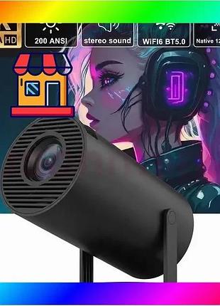Bs led проектор для best mix дому портативний смарт з wifi bluetooth android 11 1280х720р black bas77/n