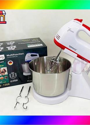 Bs стационарный электрический миксер best mix с чашей rainberg rb-1006 500w с насадками для затворения bas77/n