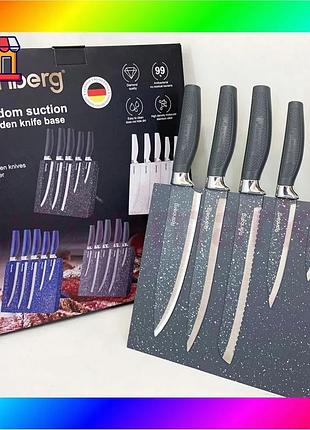 Bs набор ножей rainberg best mix rb-2322 из нержавеющей стали с магнитным основанием gray bas77/n