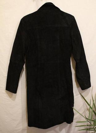 Пальто-плащ натуральна замша, шкіряне пальто3 фото