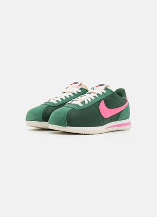 Кросівки nike cortes зелені з рожевим жіночі оригінал