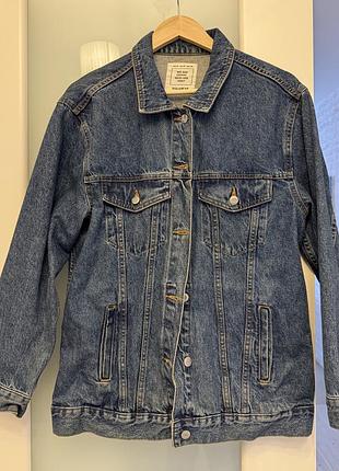 Джинсова куртка pull & bear, синя, розмір m, б/в