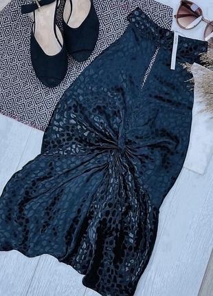 Нова літня блуза asos m сатинова блуза в леопардовий принт чорна блуза з відкритою спиною блуза халтер
