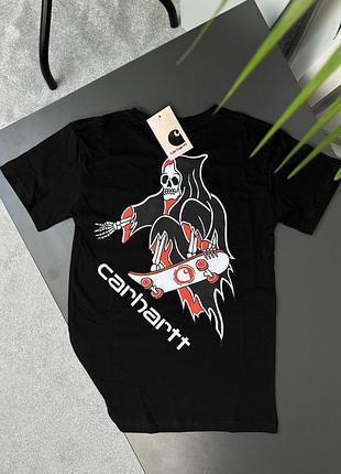 Футболка чоловіча carhartt grim reaper чорна бавовна
