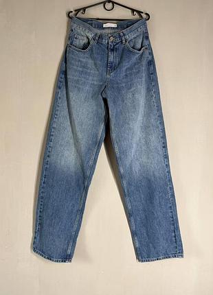 Женские голубые джинсы topshop широкие длинные tall m-l