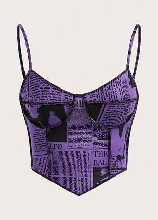 Фиолетовый топ печворк shein