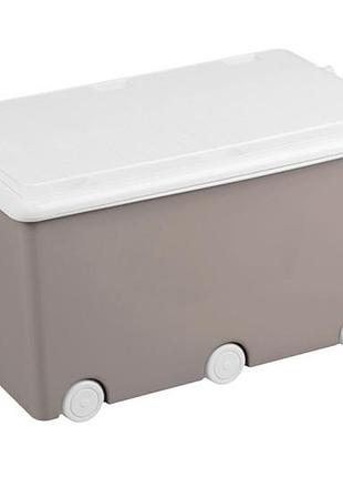 Контейнер з кришкою 58x38x33 см pw-001-177 кам'яно-сірий tega