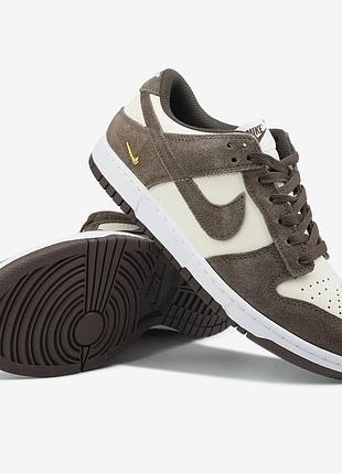 Кроссовки nike sb dunk low sail dark brown beige арт 0419