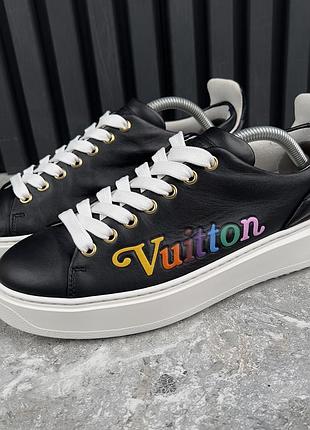 Louis vuitton time out lv logo sneakers жіночі кросівки шкіра оригінал 38 eur