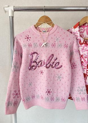 Рожевий светр barbie 💕 на дівчинку 10 років