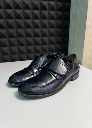 Мальчиковые кожаные туфли malip (италия) на липучке — размер 38 (24.5 см)