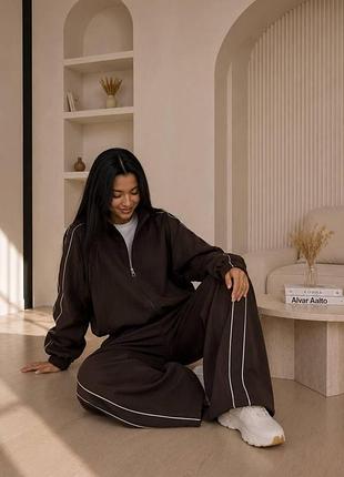 Костюм двойка oversize брюки+кофта на подкладке размеры 44-48