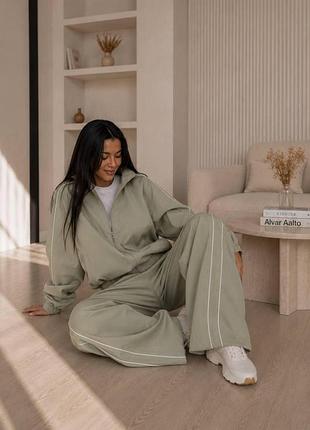 Костюм двойка oversize брюки+кофта на подкладке размеры 44-48